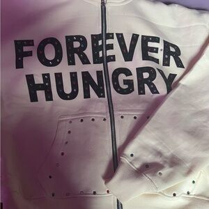 FH custom cream rhinestone Hoodie